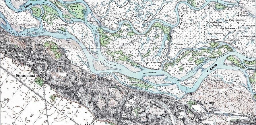 Карта Чигиринського району до затоплення