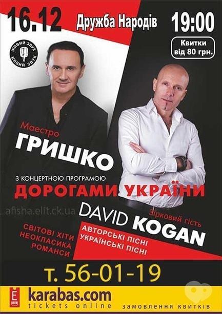 Концерт - Володимир Гришко та David Kogan. Всеукраїнський тур 'Дорогами України'