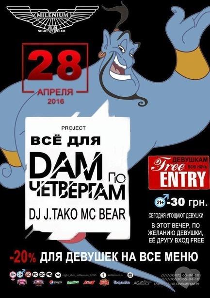 Вечірка - Вечірка 'Все для дам по четвергах' у 'Millenium'