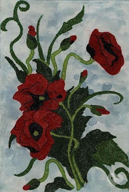 Обучение - Мастер-класс 'Картина из круп 'Мак'