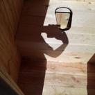 Туалет деревянный шлифованный квадрат