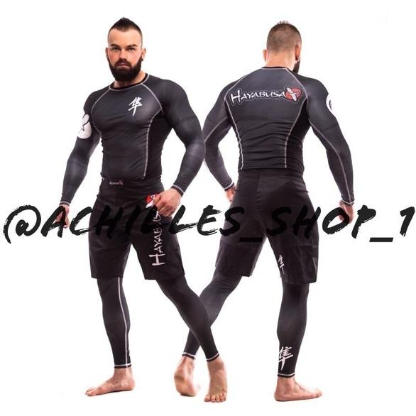 MMA Achilles, бойцовский клуб, боевое самбо, панкратион - Компрессионный комплект HAYABUSA METARU черный