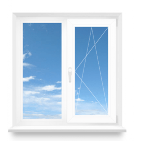 Окно 2-створчатое. Профиль REHAU EuroD70. Стеклопакет 4/10/4/10/4і, цвет: белый