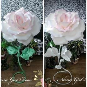 Роза 60см с белым стеблем