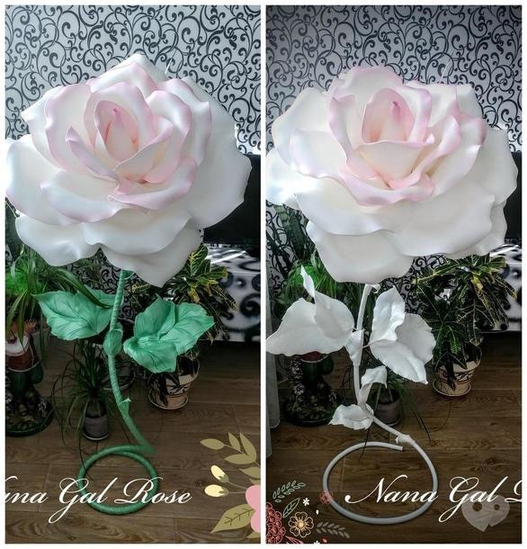 OROVI, Оформлення та організація свят - Троянда 60см з білим стеблом