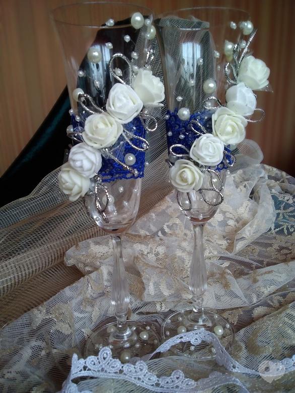 OROVI, Оформлення та організація свят - Весільні бокали (келихи) в синьому кольорі