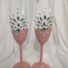 Свадебные бокалы (бокалы) в розовом цвете