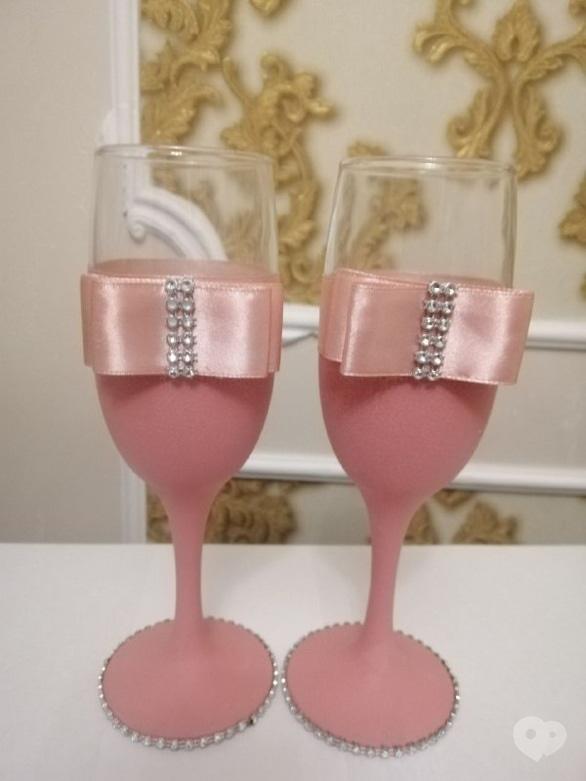 Фото-1 OROVI, Оформление и организация праздников - Свадебные бокалы (бокалы) в розовом цвете